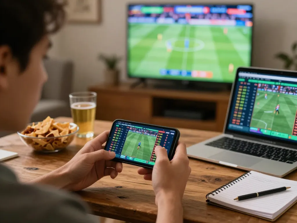 Betting live on XX88 sports app from a cozy living room setting with engaging visuals