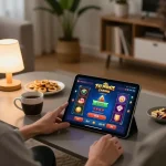 Boeiende scène van Fat Pirate Casino Inloggen op een tablet, die online gokken thuis laat zien
