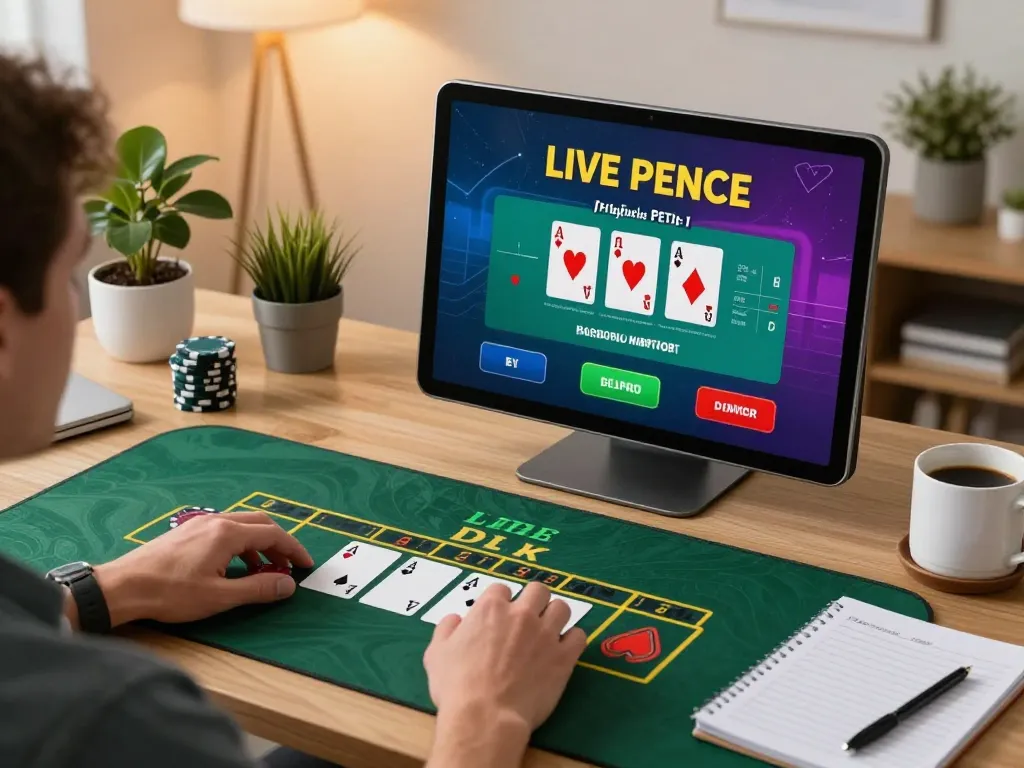 Player engaging in live blackjack on O8 platform showcasing interactive gaming interface