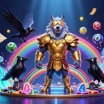 Join the excitement with sunwin9 as the Odin wolf and his ravens celebrate casino jackpots.