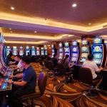 Players enjoying vibrant slot machines in the thrilling atmosphere of 88CLUB casino.