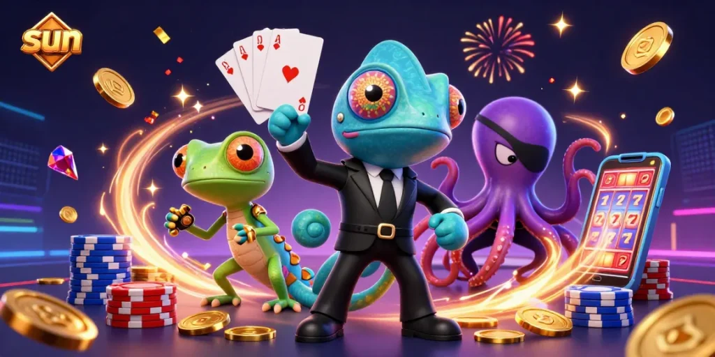 Watch the sun-themed casino adventure unfold with vivid colors and dynamic characters.
