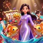 Engage with Sunwin in a vibrant casino scene filled with dynamic elements and rich visuals.