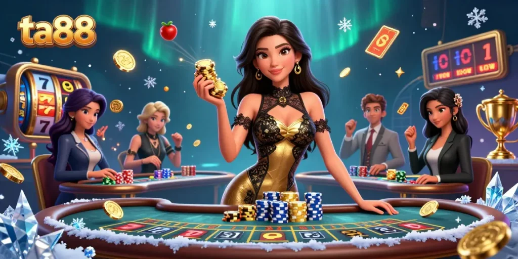Experience the exhilarating excitement at ta88 casino with a glamorous baccarat scene full of rich gaming elements.