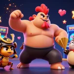 Experience max88 thrills with dynamic characters amidst colorful casino gaming elements.