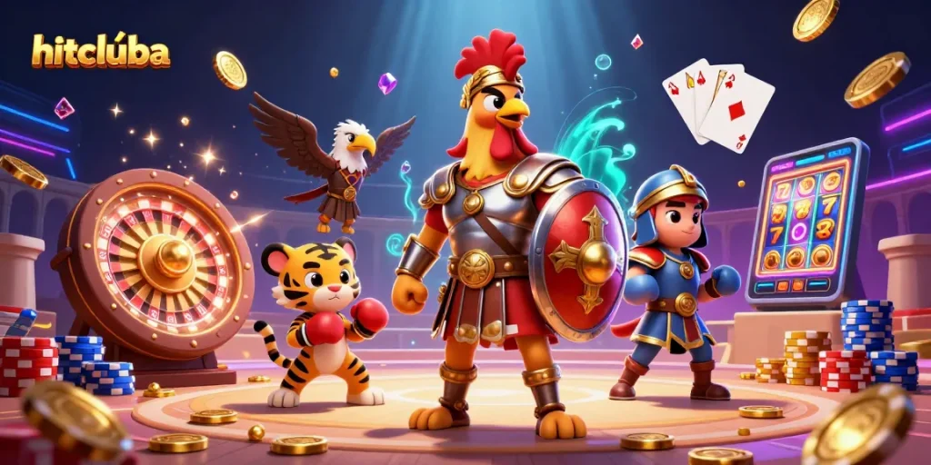 Win big at hitcluba with captivating characters and dynamic gambling elements in an exciting casino scene.