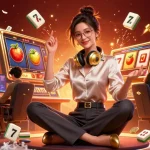 Experience high-stakes gaming with vic88 in a vibrant slot-filled casino scene.