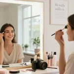 Poederwimpers aanbrengen voor een prachtige afwerking in een lichte salon.