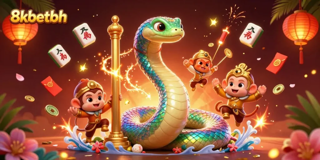 Engage with thrilling casino adventures at 8kbetbh featuring vibrant characters and lucky game elements.