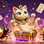 Experience thrilling gameplay at 68WIN with a dazzling casino scene featuring unique characters and vibrant game elements.
