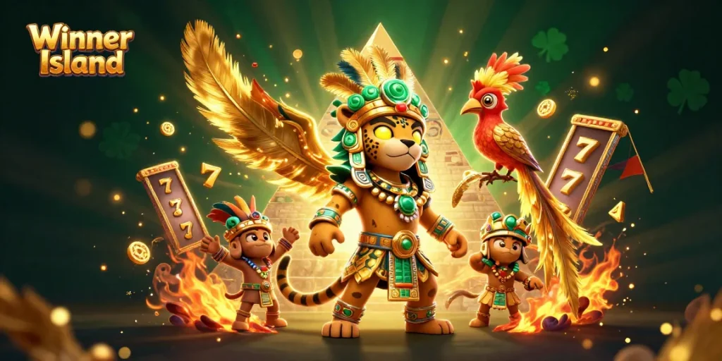 Experience exciting gameplay at Winner Island, featuring vibrant slot machines and cultural elements.