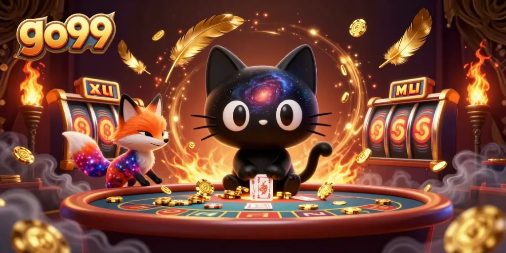 Experience exhilarating action at go99 casino with a cosmic twist featuring cartoon characters.