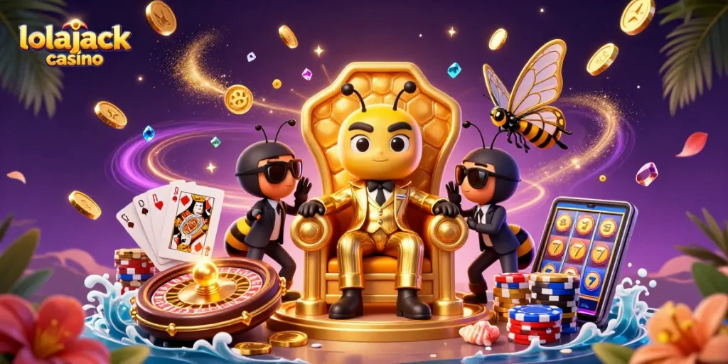 Experience thrilling gameplay at lolajack casino with vibrant slots and dynamic spinning elements.