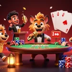 Join the fun at this vibrant online casino australia scene with animated hyenas in action.