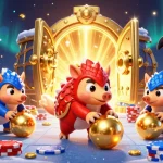 Experience exciting gaming with HZ88 as playful pangolins roll through golden chips.