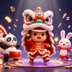Experience excitement with XO88 in a vibrant 3D gambling scene filled with action.
