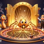 Spin and win with Ku win’s massive golden roulette wheel in this vibrant 3D illustration.