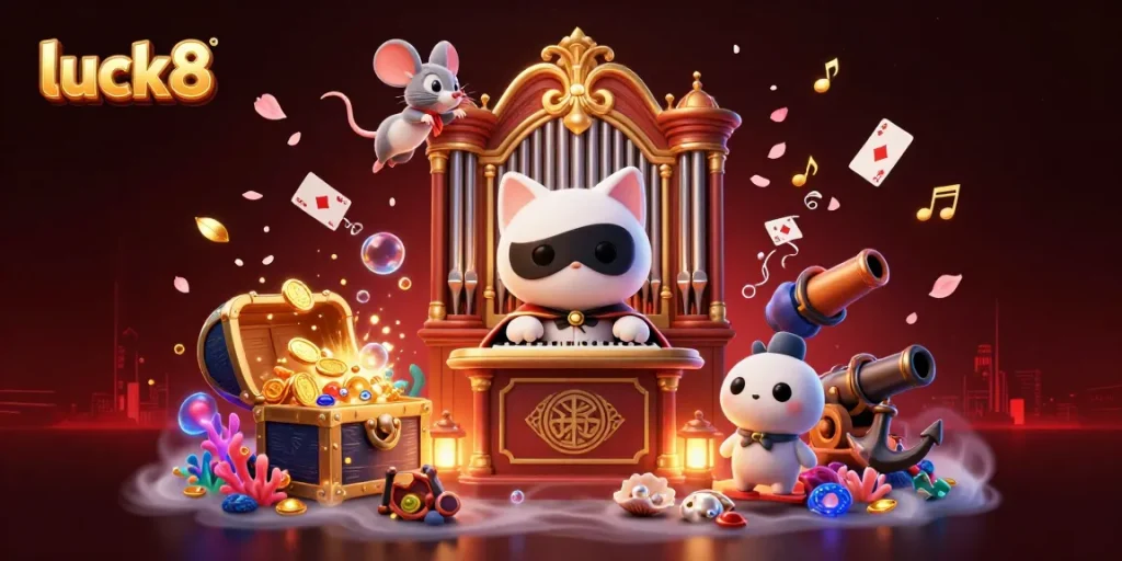 Experience luck8 in action with a vibrant 3D casino scene showcasing vibrant characters and exciting game elements.