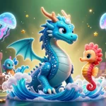 Engage with bet88's thrilling gaming universe featuring magical creatures and casino elements in a vibrant scene.